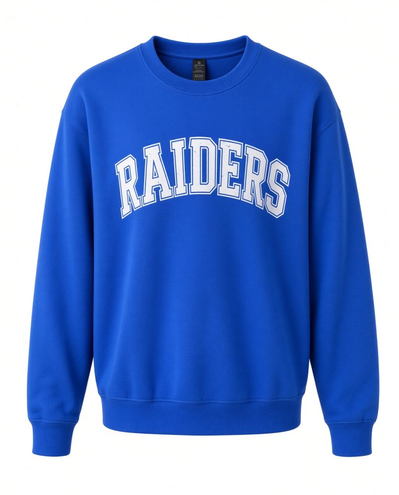 Blue &ldquo;RAIDERS&rdquo; Crewneck Sweatshirt