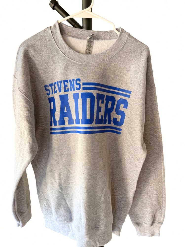 Grey &ldquo;STEVENS RAIDERS&rdquo; Crewneck Sweatshirt